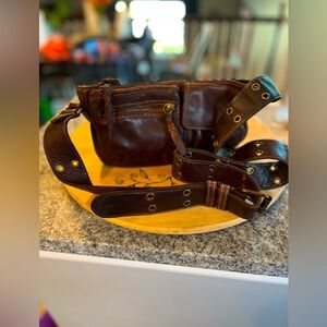 Free People Leather Belt and Crossbody Bag